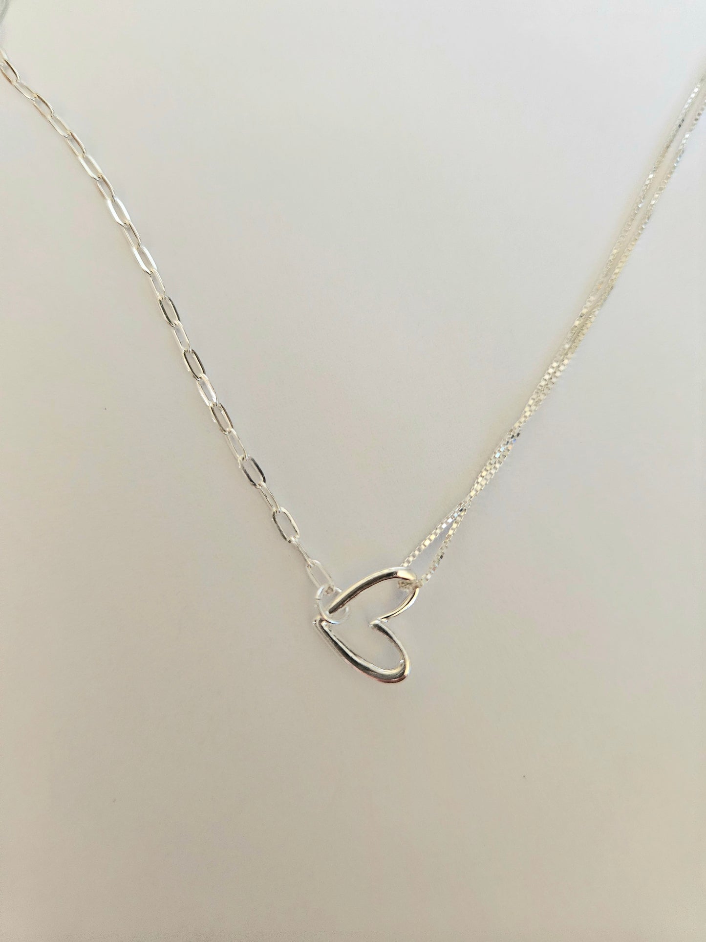 Collar corazón doble cadena