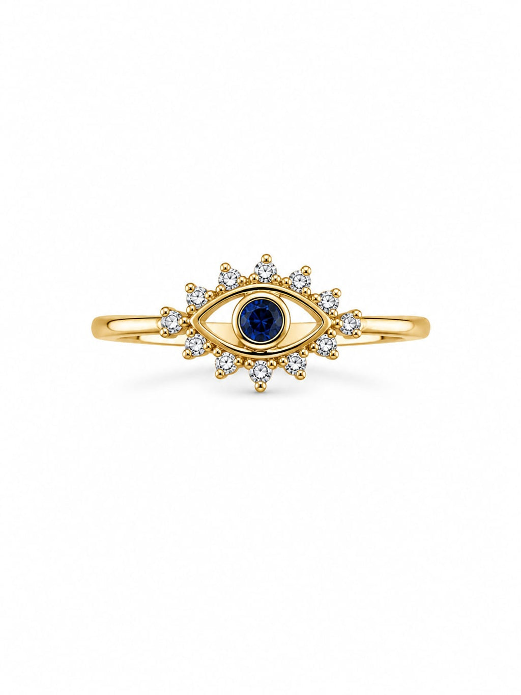 Anillo ojo dorado con zirconias