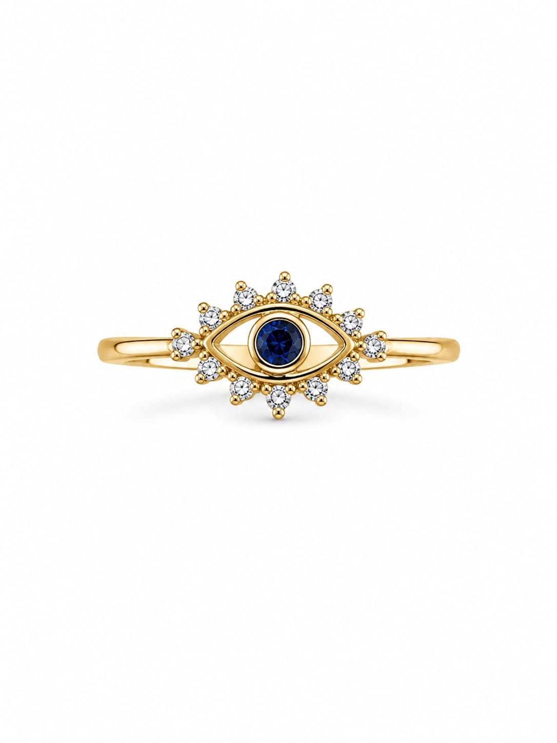 Anillo ojo dorado con zirconias