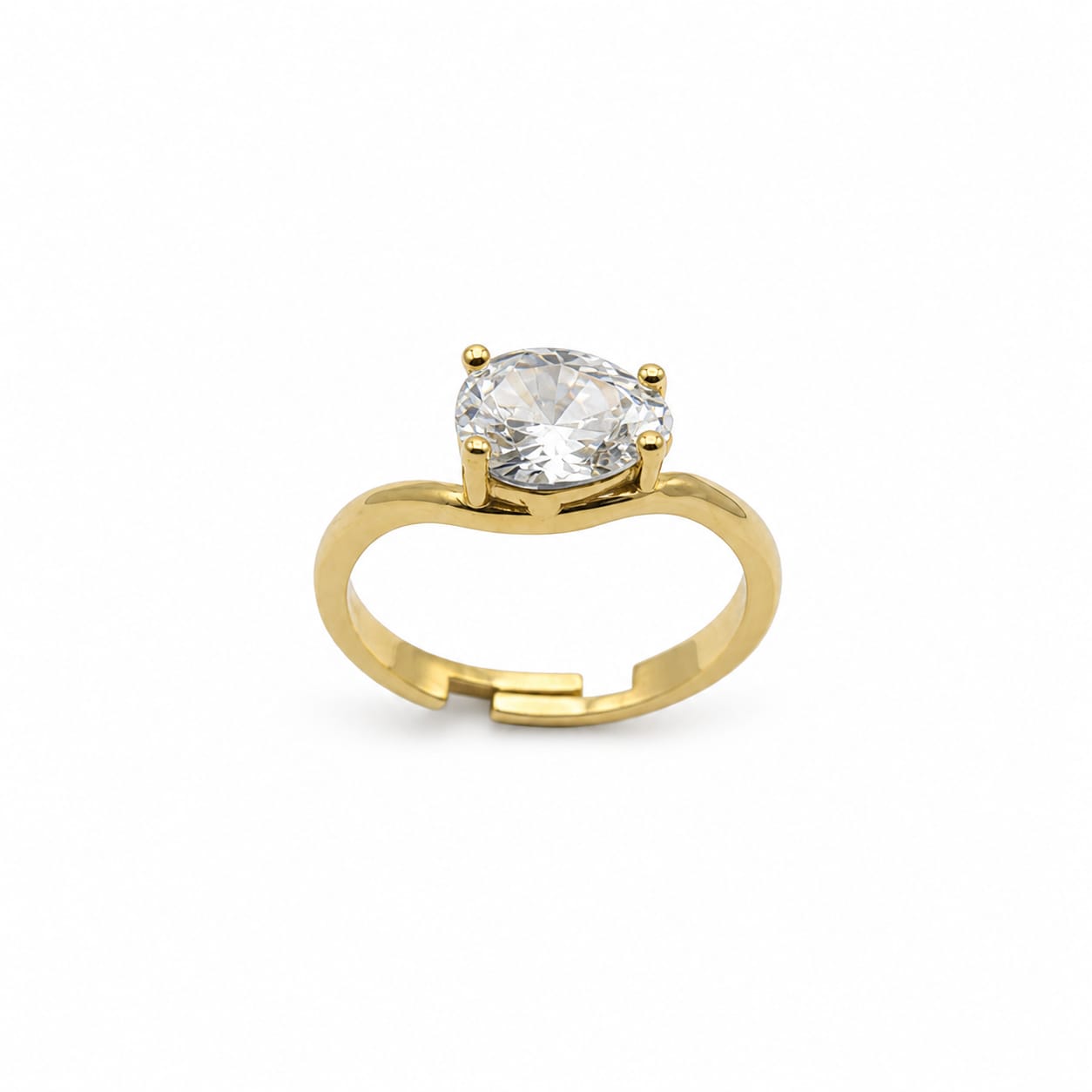 Anillo solitario oval